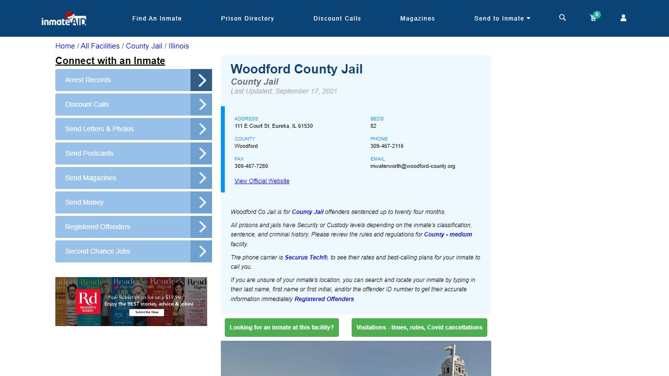 Woodford County Jail - Inmate Locator - Eureka, IL
