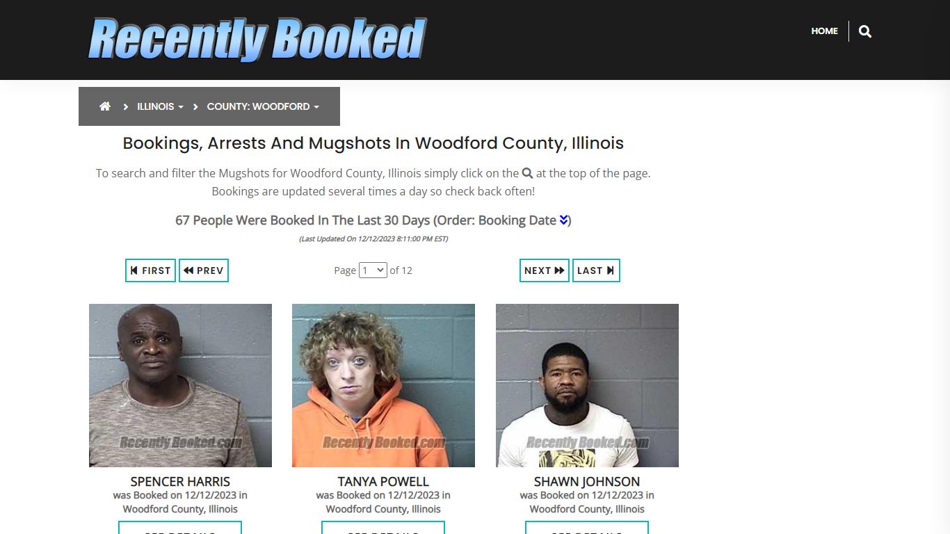 Recent bookings, Arrests, Mugshots in Woodford County, Illinois